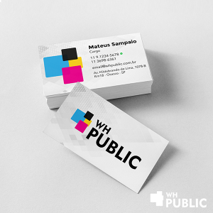 Cartão de visita Couchê 250g 9x5cm 4x4 Verniz Total Fosco Corte Reto 
